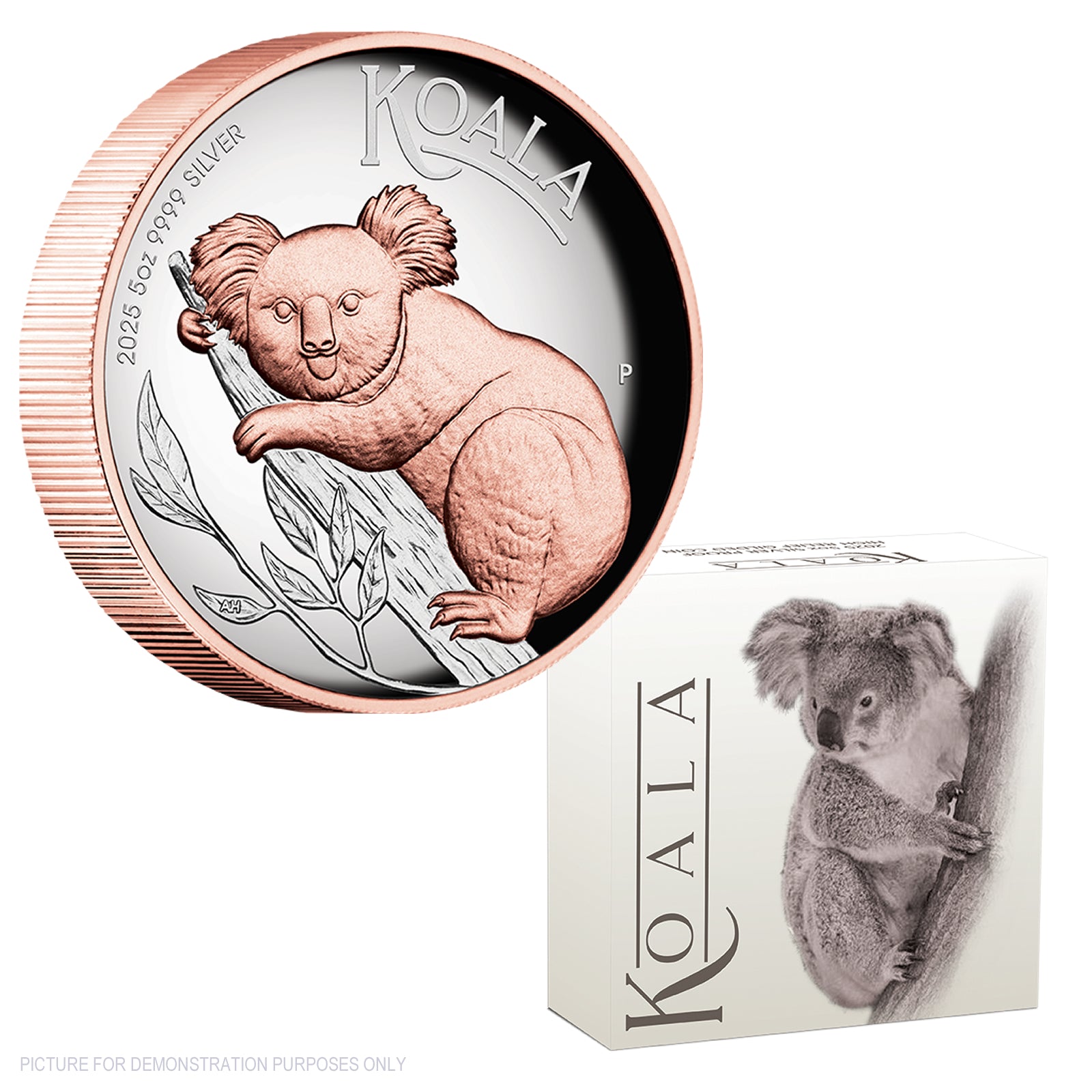 2025 Perth Mint 5oz Silver Proof High Relief Gilded Coin - Australian Koala
